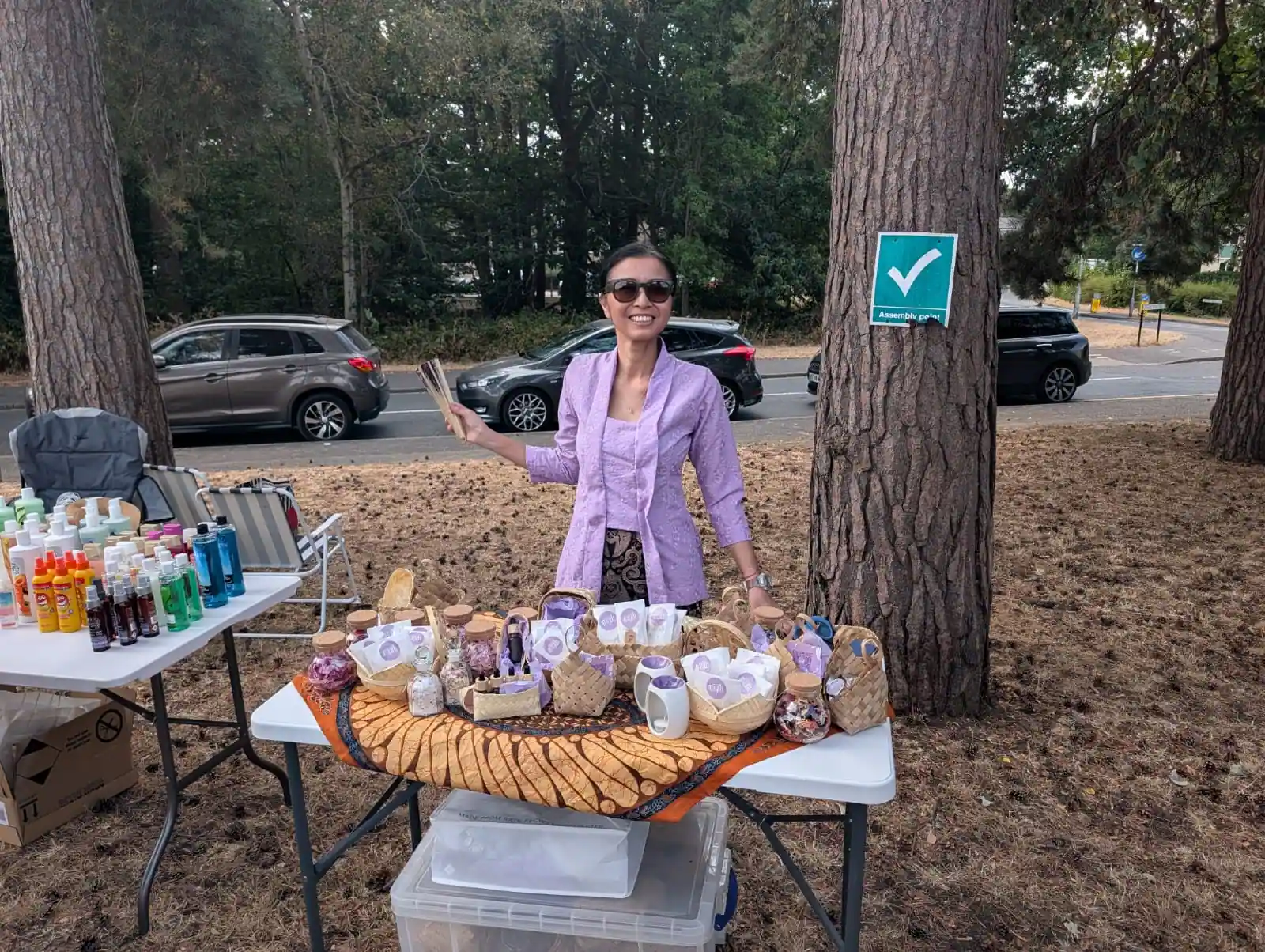 The Mandi7 stall set up under the pines at The Pippin
