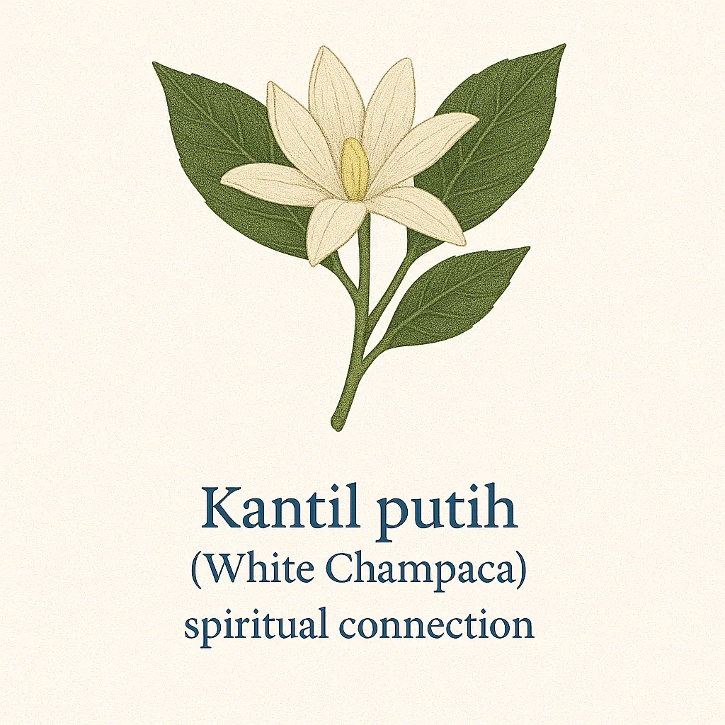 Kantil (White Champaca) botanical illustration
