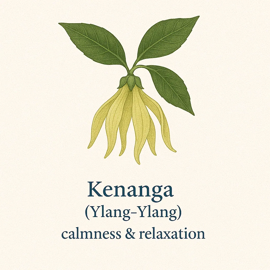 Kenanga (Ylang-Ylang) botanical illustration